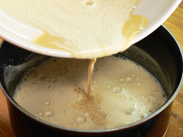 Peach-Preserve-Ice-Cream_21_return-to-saucepan Peach Preserve Ice Cream, return to saucepan.
