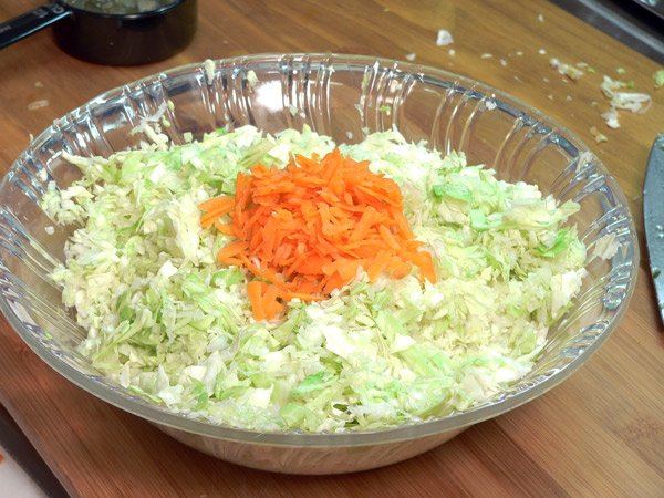 Add the grated carrots.
