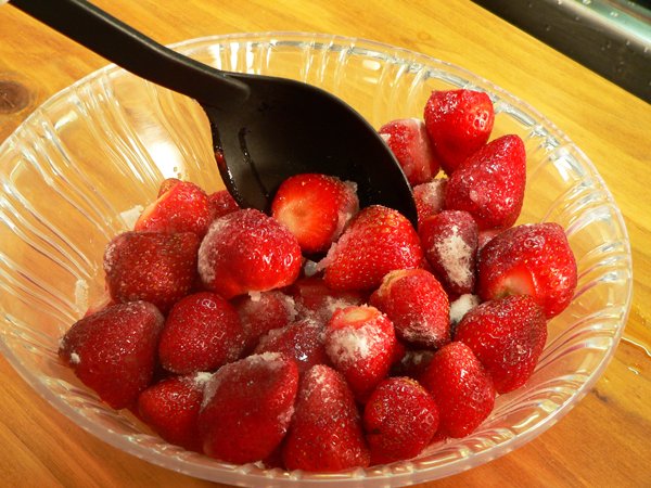 Toss gently to coat all the berries.