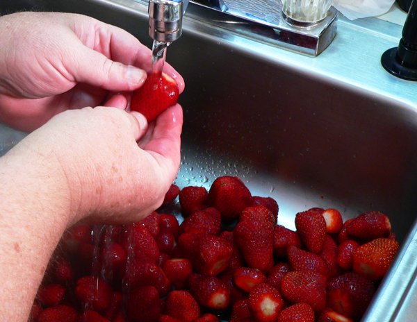 Wash each berry.