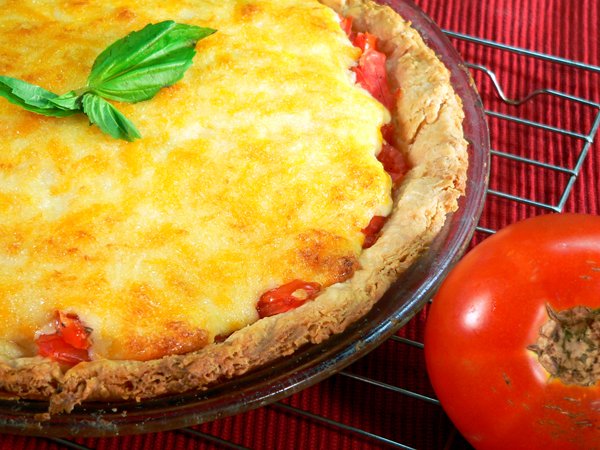 Tomato Pie Recipe, baked and ready to serve.