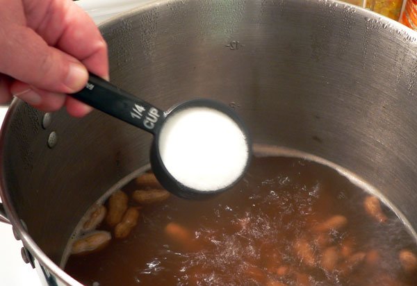 Boiled Peanuts, add the salt.
