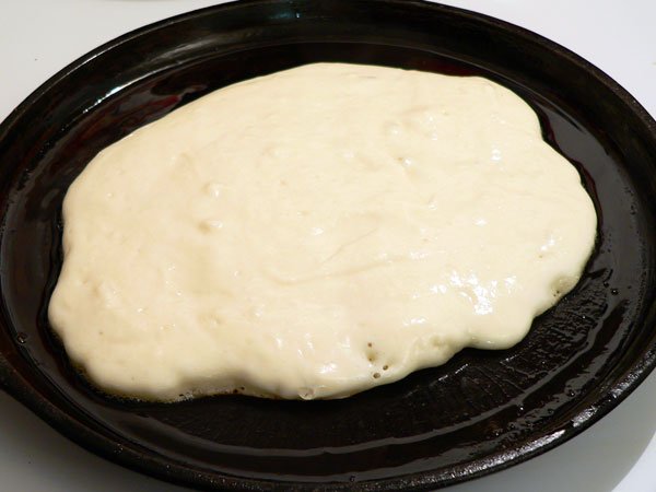 Buttermilk Pancakes Recipe, add batter to griddle.