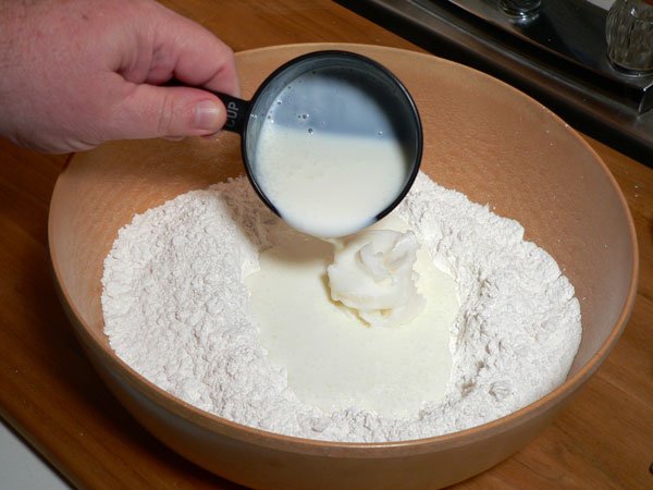 Mini Biscuits Recipe, add the buttermilk.