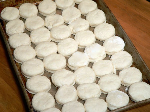 Mini Biscuits, filled pan.