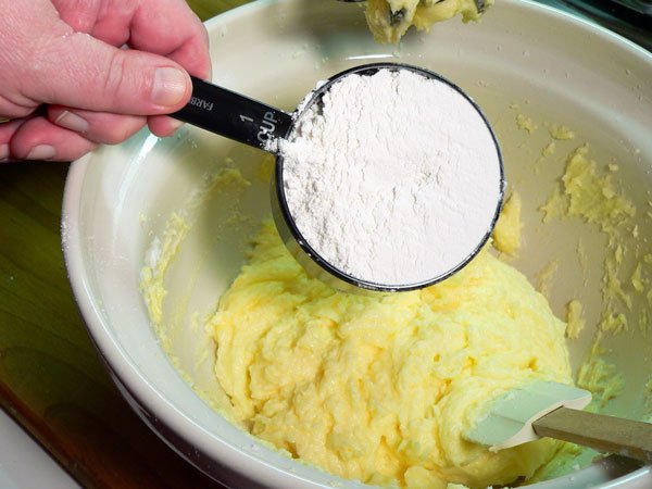 Basic Cake Layers, add flour to wet ingredients.