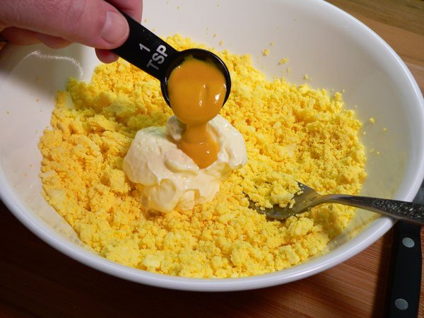 Deviled Eggs, add the mustard.