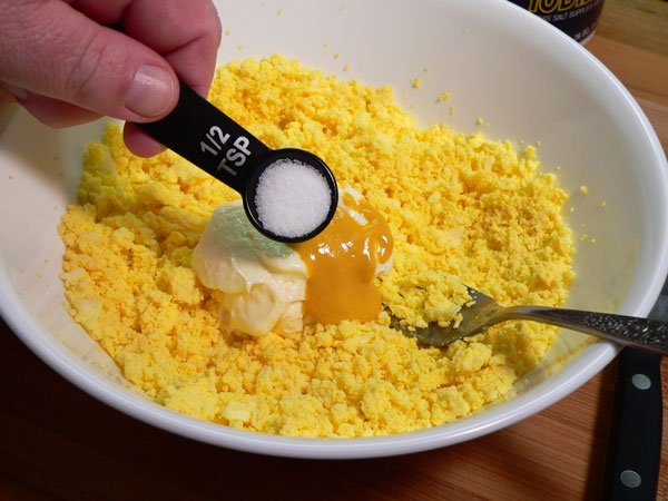 Deviled Eggs, add salt.